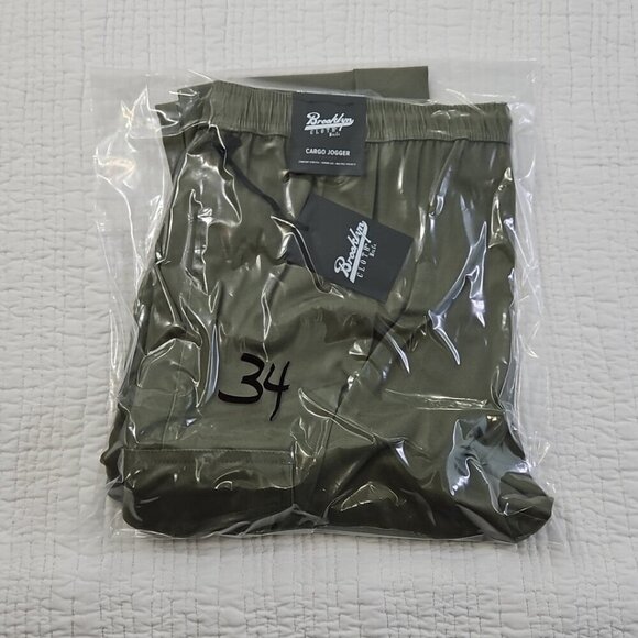 Brooklyn Cloth Cargo Jogger Men's XL (36x32) Army Green Drawstring NWT Stretch - Picture 16 of 16
